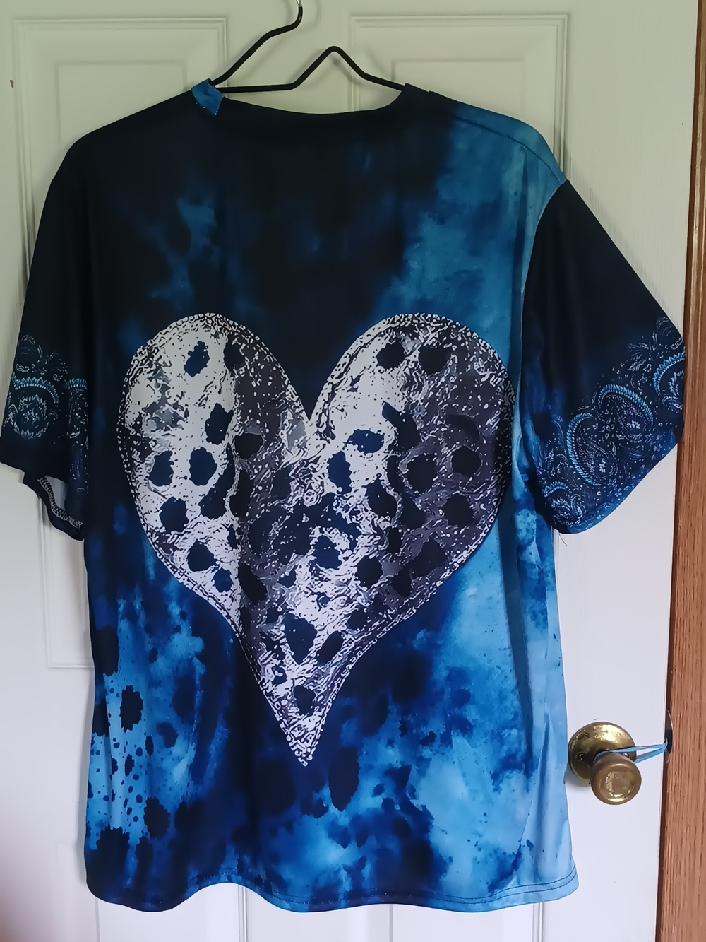 Blue Tie-Dye Heart Graphic Tee